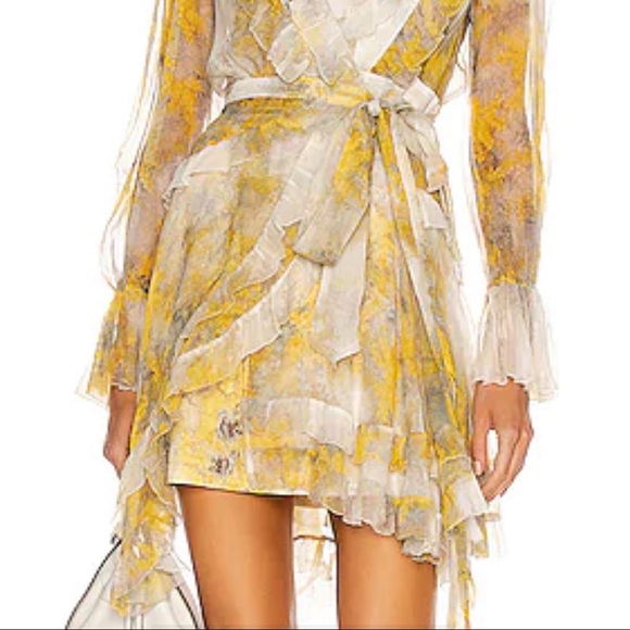 Zimmermann Wild Botanica Frill Wrap Dress - Wattle ♥️ Worn For Pictures only - Picture 11 of 11